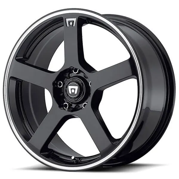 15" Motegi Racing Wheels MR116 FS5 Gloss Black with Machined Flange Rims Low Price
