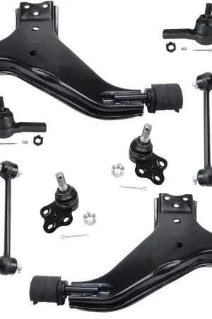10pc Front Lower Control Arms Ball Joints Tie Rods Sway Bar Links Suspension Kit Special Discount