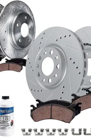 10pc Front & Rear Drilled Slotted Rotors and Ceramic Brake Pads Kit Factory Price