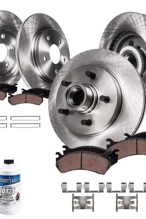 10pc Front & Rear Disc Rotors and Ceramic Brake Pads Kit Trusted Brand