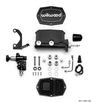 Wilwood Compact Tandem M/C - 7/8in Bore - w/Bracket and Valve (Pushrod) - Black - 261-14961-BK Hot Picks