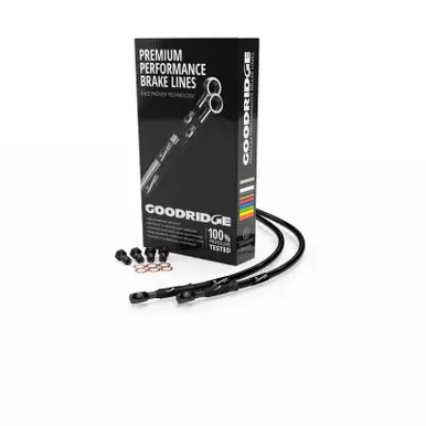 Affordable Goodridge 2012 Harley-Davidson XL1200CP (Drag Bar) Black Front Brake Line w/Black Fitting - HD0123-1FB-BK